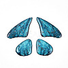 2 Pair 2 Sizes Epoxy Resin Butterfly Wing Pendants EJEW-TAC0021-03G-01-1