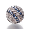 Brass Cubic Zirconia Beads ZIRC-O029-15B-P-1