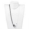 Personalized Two Tone ABS Plastic Cable Chain Necklaces NJEW-JN02825-01-4