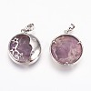 Natural Amethyst Pendants G-P378-B08-2