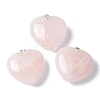 Natural Rose Quartz Pendants X-G-A259-02P-03-1