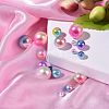 Rainbow ABS Plastic Imitation Pearl Beads OACR-MSMC001-03-4