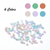 1800Pcs 6 Colors 8/0 Transparent & Opaque Glass Seed Beads SEED-YW0001-31-3