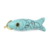Synthetic Turquoise Carved Pendants X-G-P599-07G-08-1