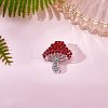 Cubic Zirconia Mushroom Brooch JBR102H-7