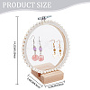 Retro Round Wooden Lace Fabric Earring Display Stands EDIS-WH0029-82-2