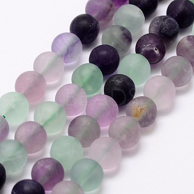 Natural Fluorite Bead Strands G-A163-06-8mm-1