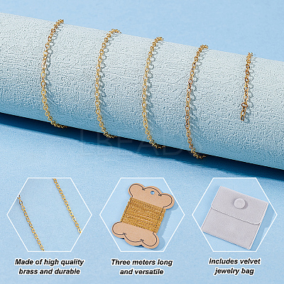 3M Brass Flat Oval Cable Chains DIY-HY0001-71-1
