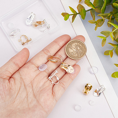 12Pcs 6 Style Brass Clip-on Earring Findings DIY-SC0021-28-1