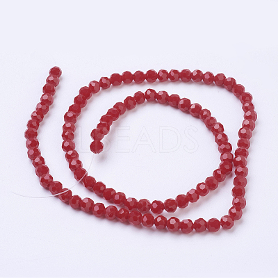 Faceted(32 Facets) Round Glass Beads Strands X-EGLA-J042-4mm-25-1