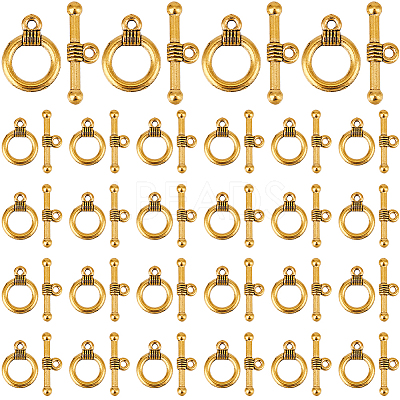 120Pcs Tibetan Style Alloy Toggle Clasps FIND-SP0001-21AG-1