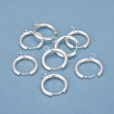 201 Stainless Steel Huggie Hoop Earring Findings STAS-P283-01G-S-1