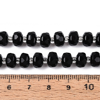 Natural Black Onyx(Dyed & Heated) Beads Strands G-N327-08A-01-1