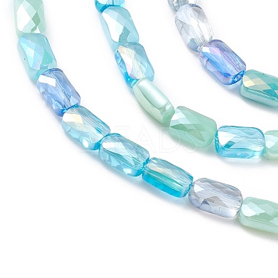 Gradient Color Electroplate Glass Bead Strands GLAA-E042-01A-1