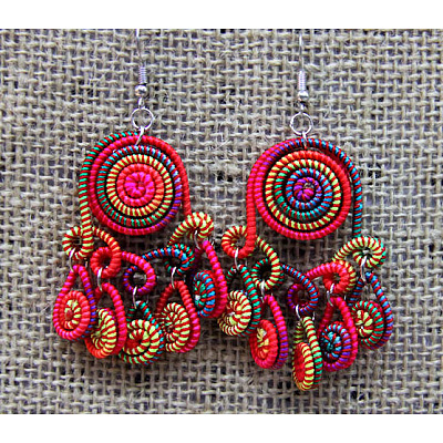 Iron Polyester Dangle Earrings FS-WG1F812-06-1