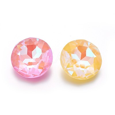 Faceted Glass Pointed Back Rhinestone Cabochons GLAA-L021-E-1
