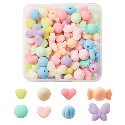 Rubberized Style Acrylic Beads SACR-FS0001-12-1