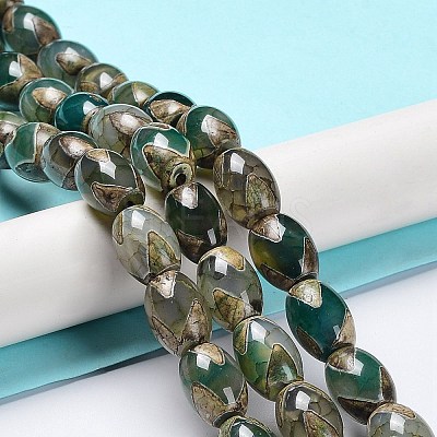 Tibetan Style dZi Beads Strands TDZI-E005-01M-1