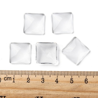 Transparent Clear Glass Square Cabochons GGLA-A001-15mm-1