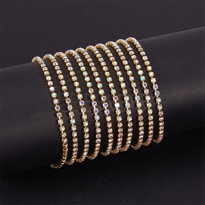 Brass Rhinestone Strass Chains CHC-T001-SS10-02C-1