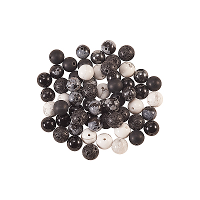 120Pcs 6 Style Natural & Synthetic Gemstone Round Beads Sets G-CJ0001-46-1