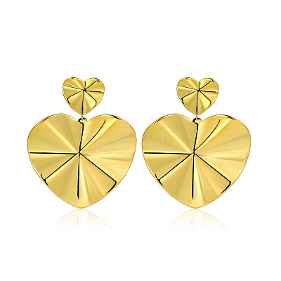Alloy Heart Stud Dangle Earrings for Women WG8C281-01-1