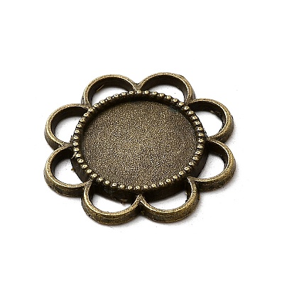 Flower Alloy Cabochon Settings X-PALLOY-N0088-33AB-NF-1