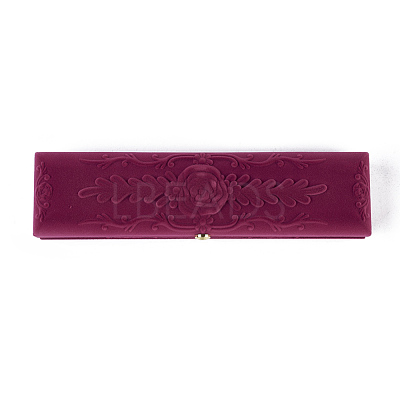 Rose Flower Pattern Velvet Necklace Boxes VBOX-O003-01-1