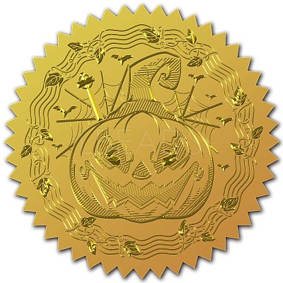Plastic Self Adhesive Gold Foil Embossed Stickers DIY-WH0211-121-1