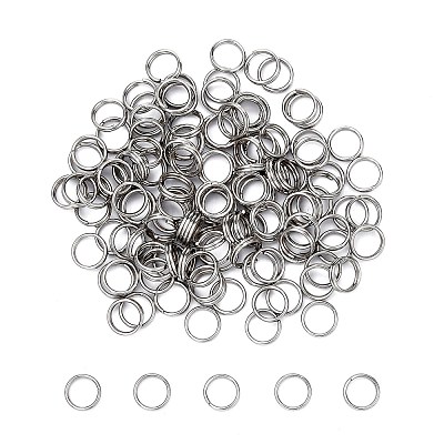 Tarnish Resistant Jewelry Findings Original Color Stainless Steel Split Rings X-STAS-E010-6x1mm-2-1