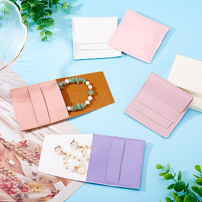 5Pcs 5 Ccolors Square PU Leather Envelope Pouches ABAG-TA0001-77-1