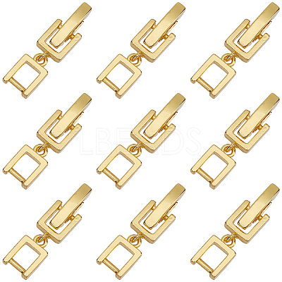 9Pcs Brass Fold Over Clasps KK-SC0004-06G-1