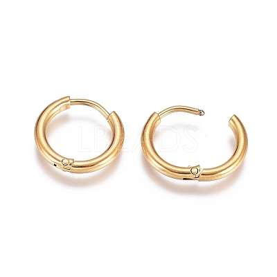 304 Stainless Steel Huggie Hoop Earrings EJEW-G272-02-10mm-G-1