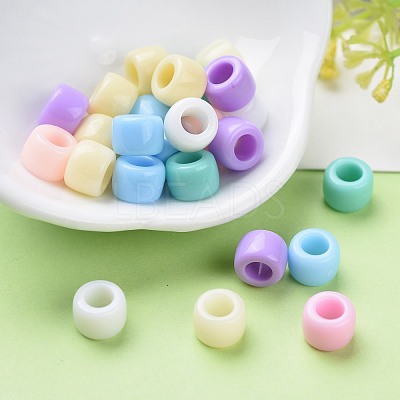 Mixed Color Chunky Acrylic Donut Spacer Beads for Kids Jewelry X-SACR-R746-07-1