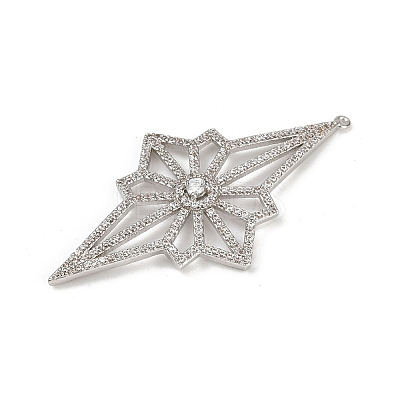 Brass Micro Pave Cubic Zirconia Pendants KK-M322-46P-1
