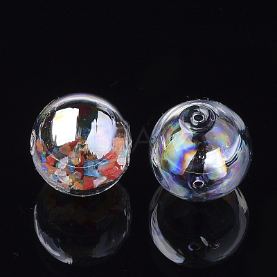 Handmade Blown Glass Globe Beads DH017J-1-18mm-AB-1