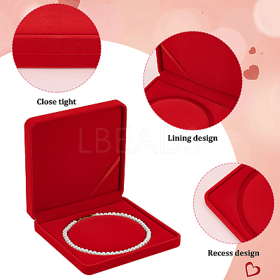 Velvet Pearl Necklace Storage Gift Boxes CON-WH0086-128A-1