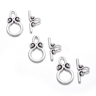 Ring Tibetan Style Alloy Toggle Clasps LS-A1011Y-1