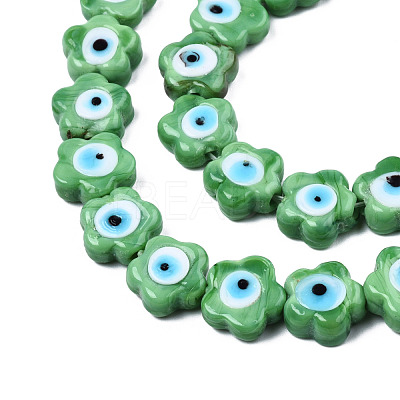 Handmade Evil Eye Lampwork Beads Strands LAMP-N029-008D-1