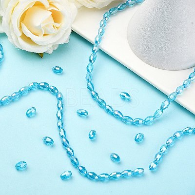Electroplate Glass Beads Strands LS-GC6X9MMC20Y-AB-1