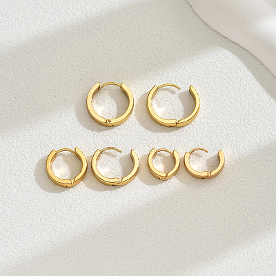 3 Pairs Vintage Smooth Brass Hoop Earring Sets MK3125-2-1