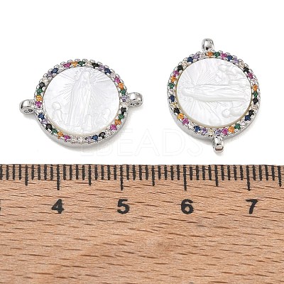 Rack Plating Brass Micro Pave Colorful Cubic Zirconia Connector Charms CU-CBA01AA-22P-1