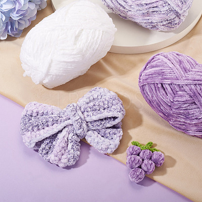 3 Rolls Super Bulky Plush Polyester Chenille Yarn OCOR-MB0001-06A-1