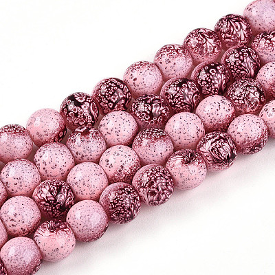 Transparent Baking Paint Glass Beads Strands DGLA-N009-10mm-03-1
