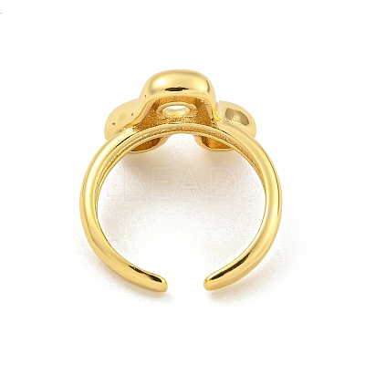 Brass Letter Open Cuff Rings for Women RJEW-G313-01A-G-1