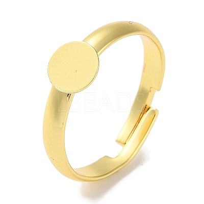 Rack Plating Adjustable Brass Ring Findings X-KK-F090-08G-01-1