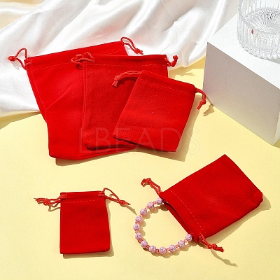 30Pcs Rectangle Velvet Pouches TP-FS0001-02D-1