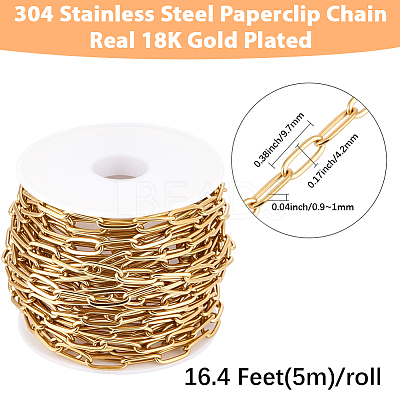 5M Ion Plating(IP) 304 Stainless Steel Cable Chains CHS-BM0001-07-1