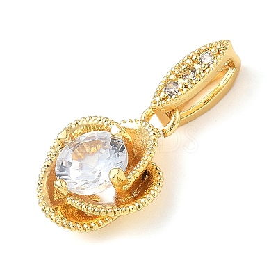 Brass Micro Pave Cubic Zirconia Pendants KK-D357-32G-1