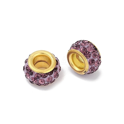 Alloy Rhinestone Clay Pave Beads ALRI-D300-04G-11-1